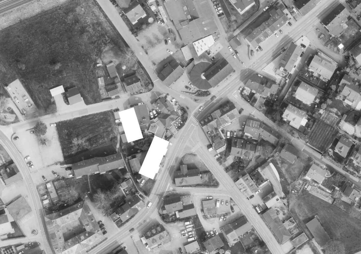 Orlando Architektur Neubau Wohnsiedlung Hauptstrasse Islikon 1 Ortofoto Schwarz Weiss