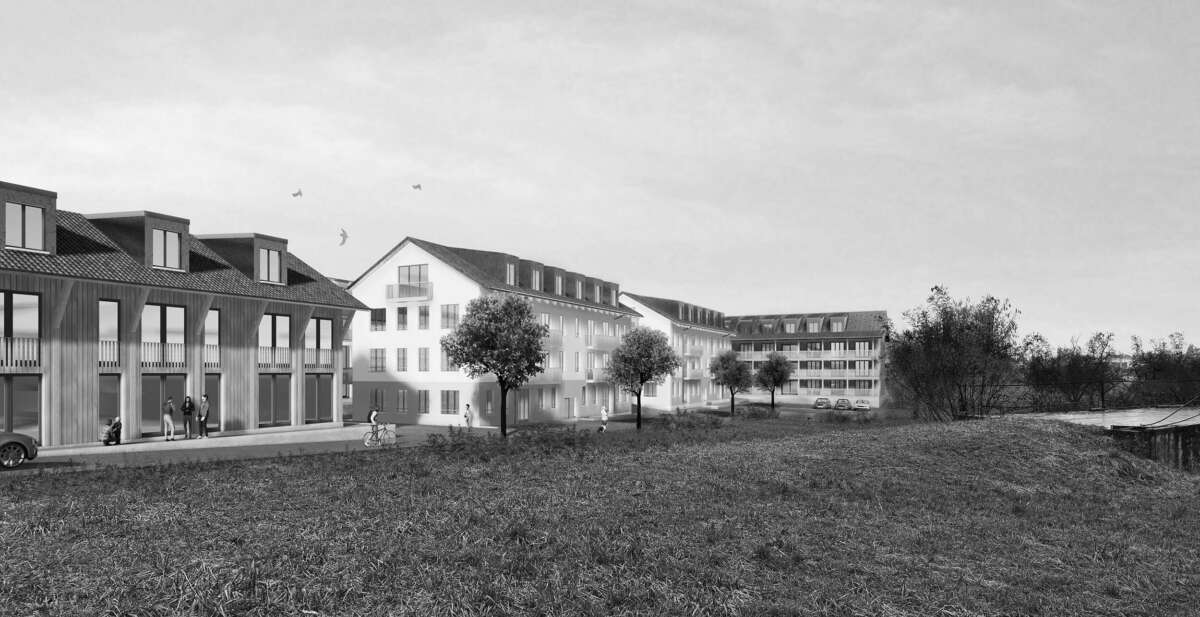 Orlando Architektur Neubau Wohnsiedlung Weinfelderstrasse Rothenhausen 1 Visualisierung Volumetrie Schwarz Wiess
