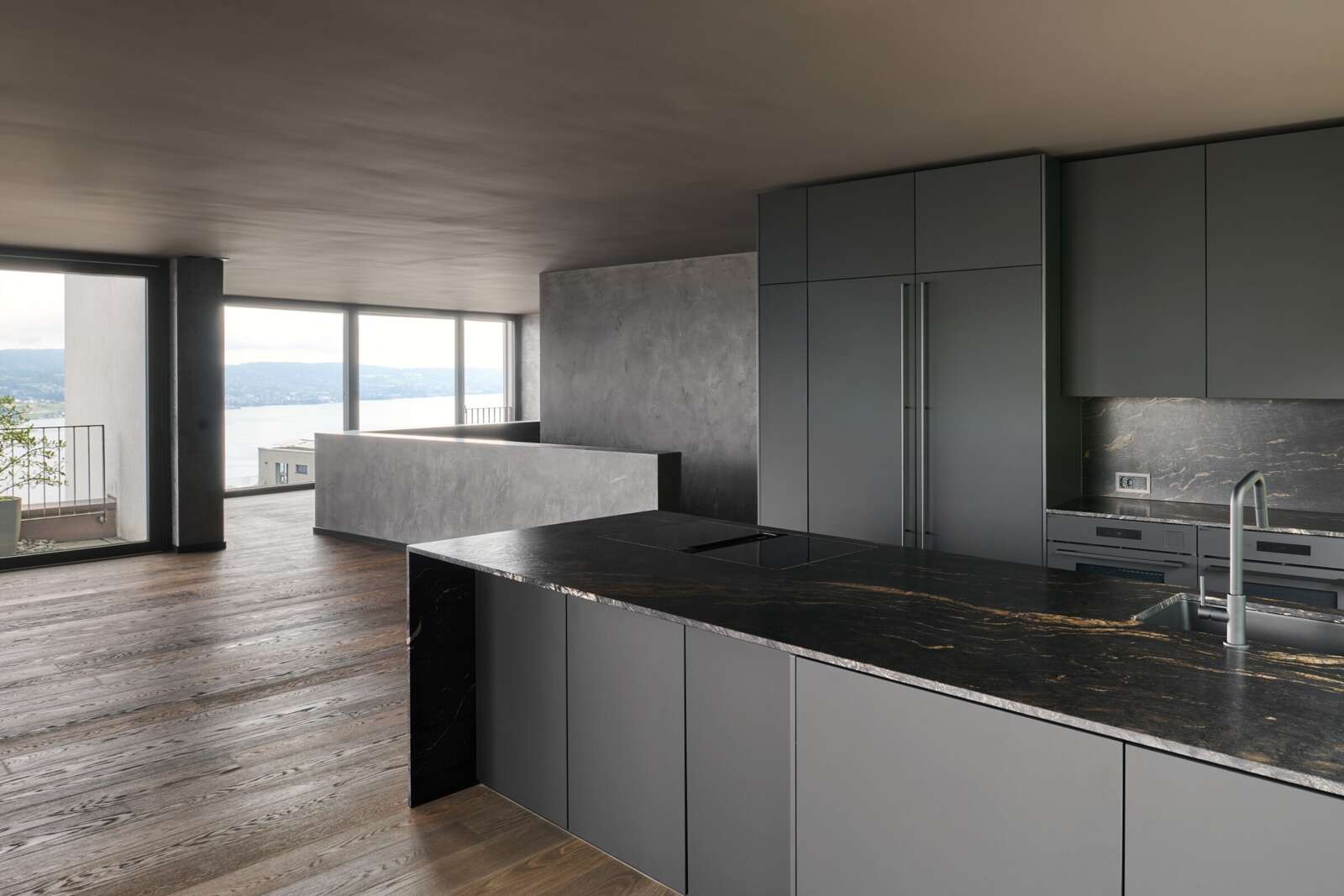 Orlando Architektur Umbau Wohnung Tödistrasse Horgen 1 Wohnen Küche Seesicht