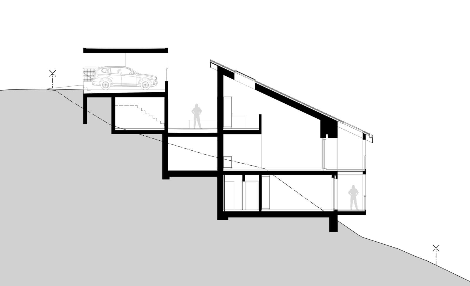 Orlando Architektur Neubau Doppeleinfamilienhäuser Im Schüracher Waltenstein 7 Schnitt