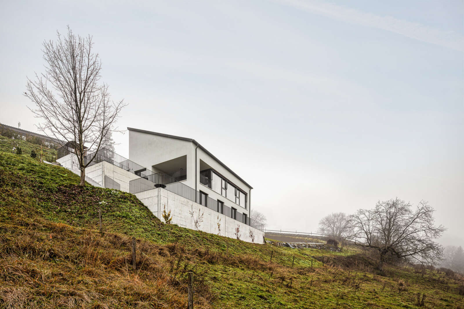 Orlando Architektur Neubau Einfamilienhaus Im Schüracher Waltenstein 1 Volumetrie im Hang