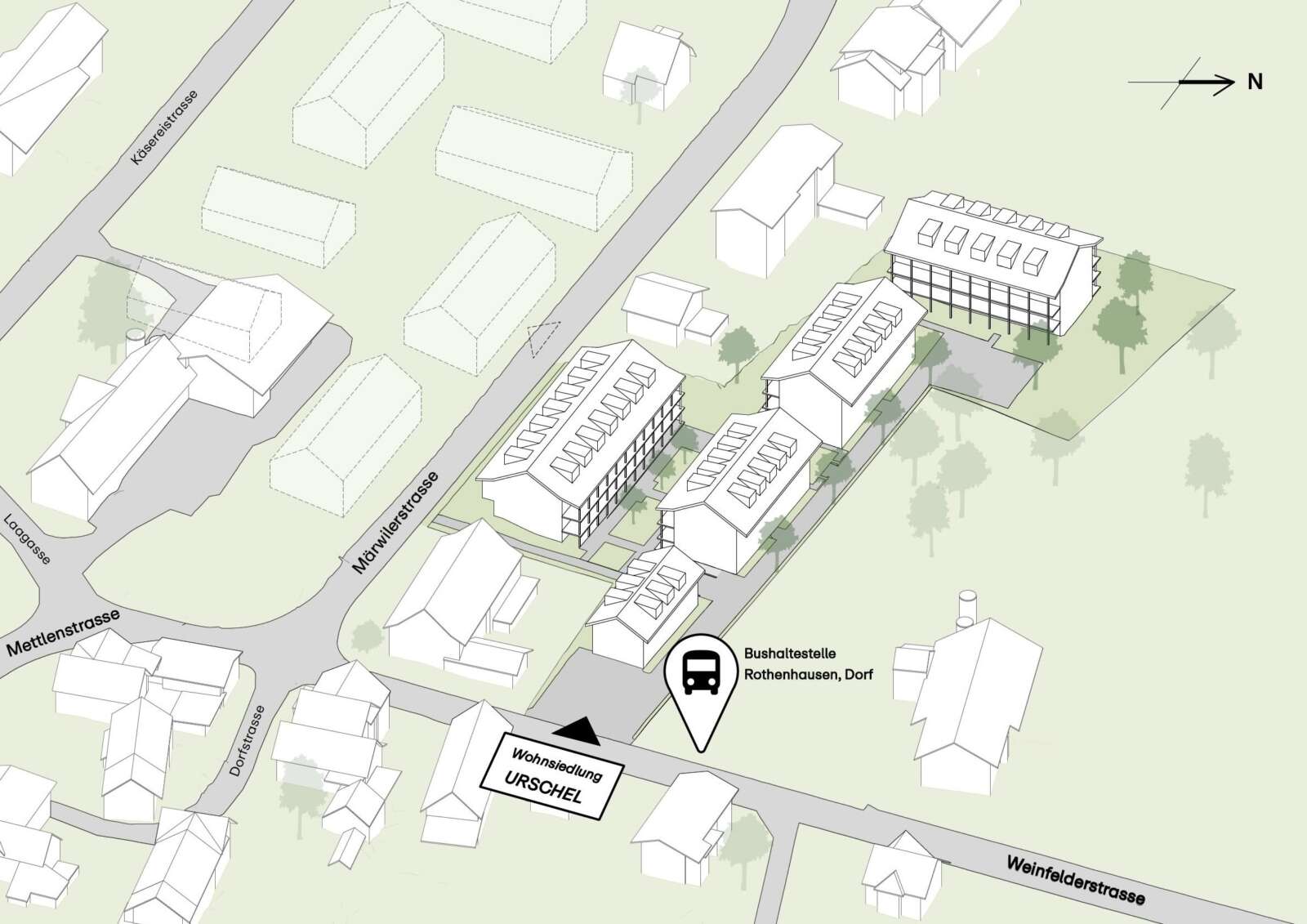 Orlando Architektur Neubau Wohnsiedlung Weinfelderstrasse Rothenhausen 2 Axonometrie Situation