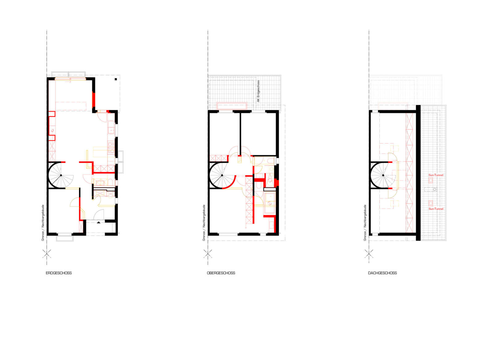 Orlando Architektur Umbau Doppeleinfamilienhaus Hälfte Steinfeldstrasse Rümlang 7 Grundrisse